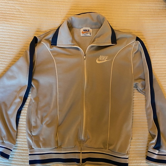 Vintage nike gray and navy jogger jacket - Picture 1 of 4